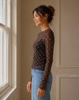 Chocolate Brown Ella Sheer Top
