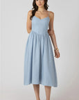 Light Denim Blue Midi Dress