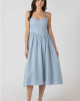 Light Denim Blue Midi Dress