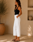 White Ayla Denim Pants
