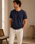 Navy Modal Crew Neck Tee