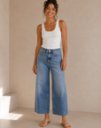Wavy Pleaser High Rise Wide Leg Ankle