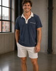 Navy & White Emilio Vintage Terry Polo