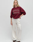 Vino Velvet Stone The Collegiate Embroidery Sweatshirt
