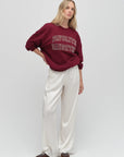 Vino Velvet Stone The Collegiate Embroidery Sweatshirt