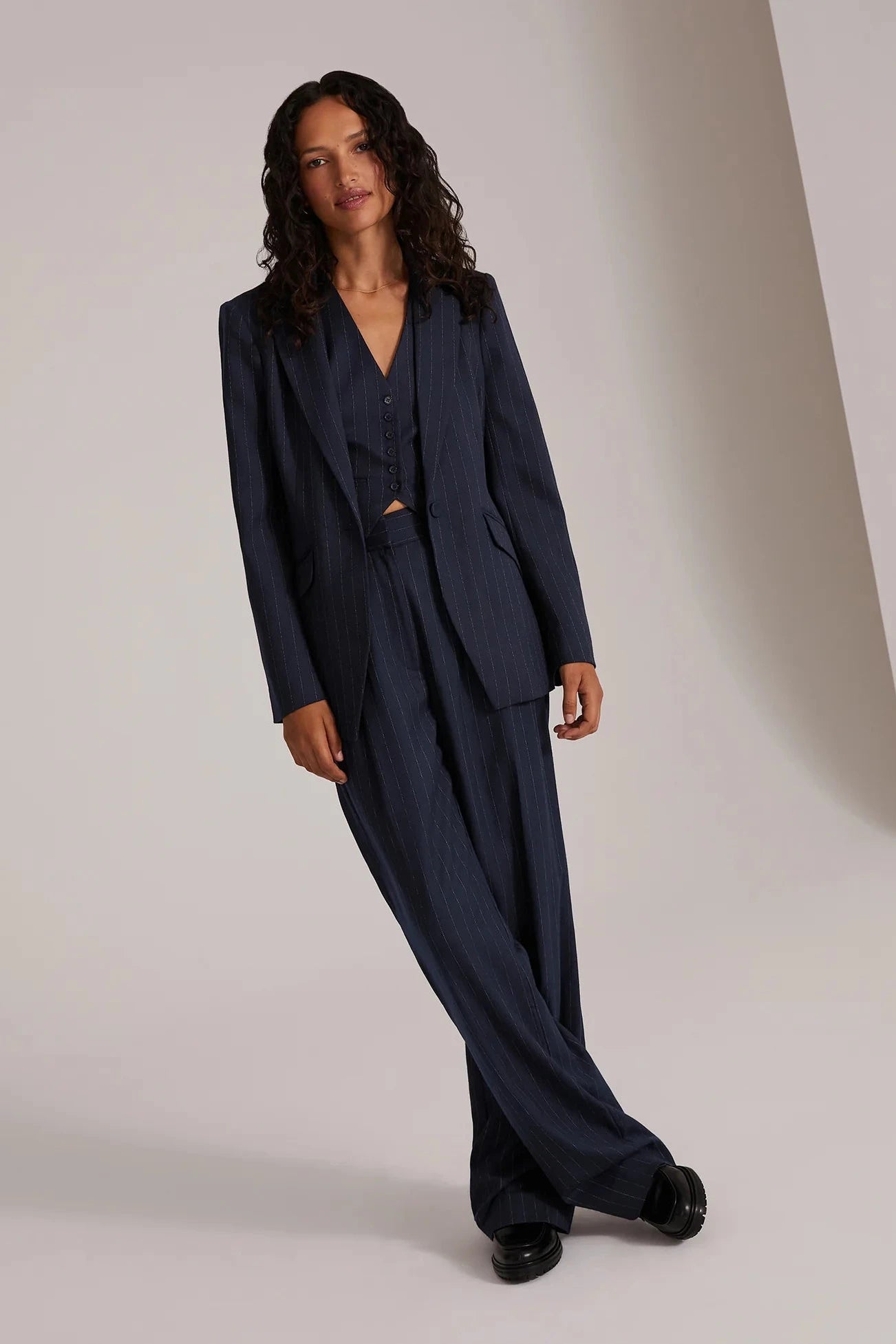 Navy Pinstripe The Favorite Blazer