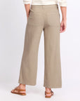 Khaki Topaz High Rise Wide Leg Pants