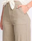 Khaki Topaz High Rise Wide Leg Pants