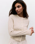 Taupe & White Francis Cardigan