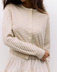 Taupe & White Francis Cardigan