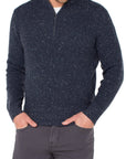 Indigo Blue Men's Donegal Rib 1/4 Zip Sweater