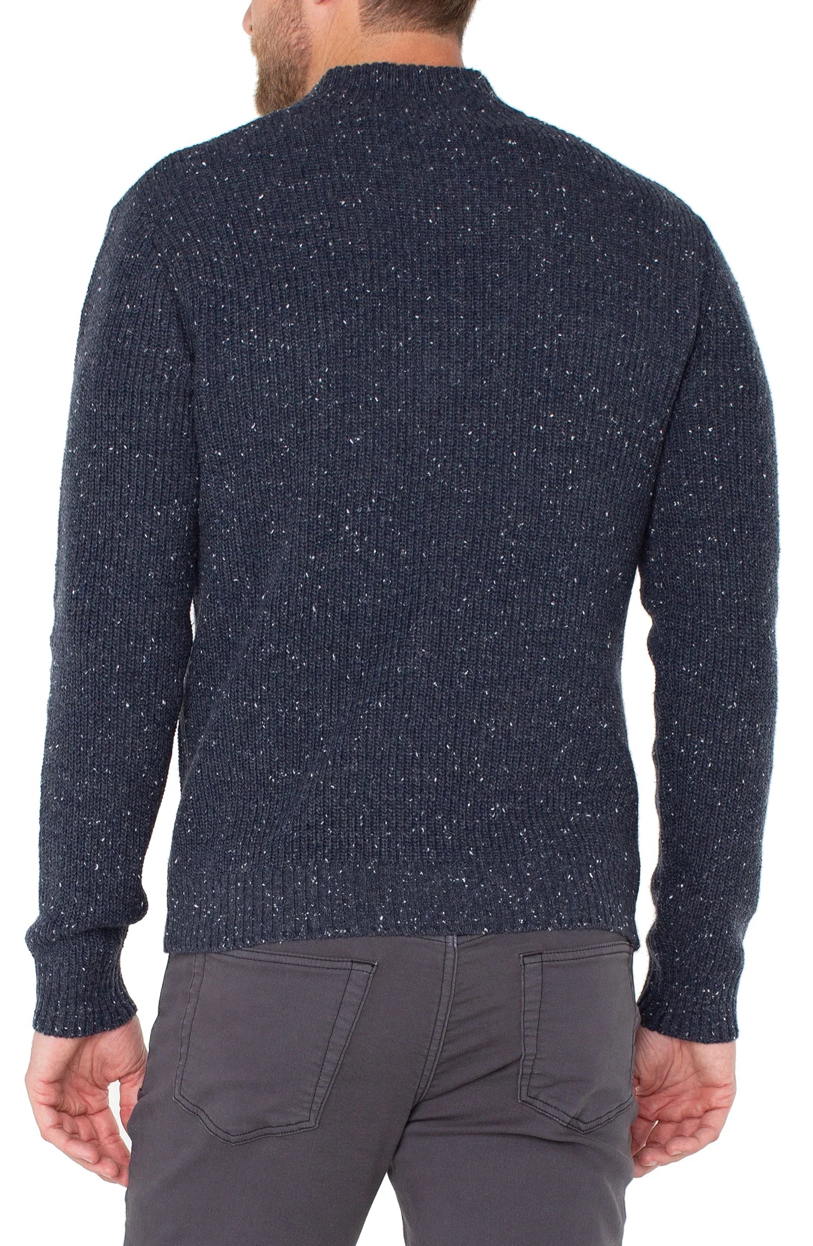 Indigo Blue Men's Donegal Rib 1/4 Zip Sweater