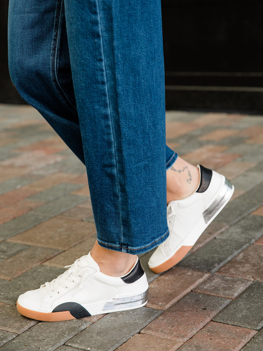 zina sneakers in white black leather