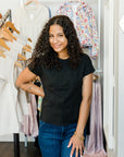 Black Modern Slub Tee