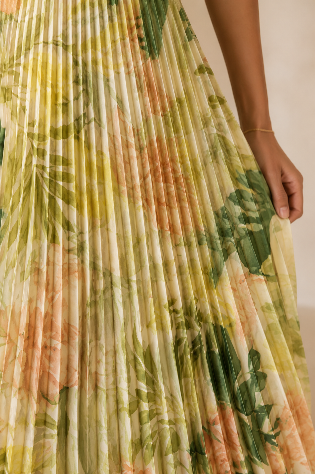 Green Peach Tropical Blythe Dress