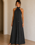 Black Polka Dot Theophania Maxi Dress