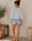 Light Blue Marla Striped Top