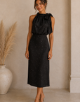 Black Elana Midi Dress