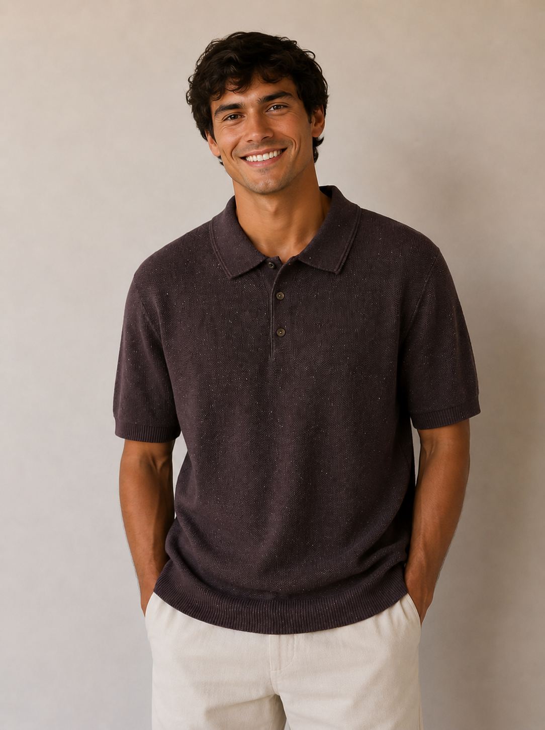 Bordeaux Donegal Cotton Hudson Polo