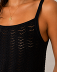 Black For Keeps Pointelle Tank