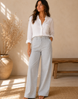 Charlotte Stripe Denim Wide Leg