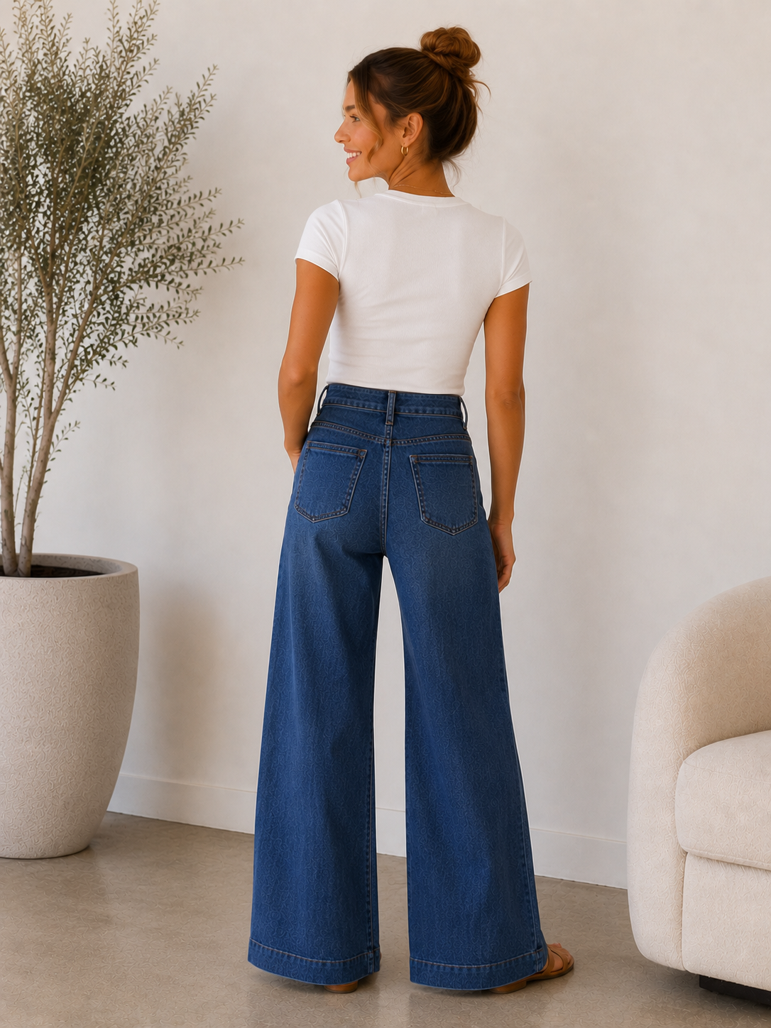 Sunny Meg High Rise Wide Leg Patch
