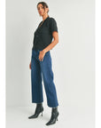 Dark Denim Slim Wide Leg Jean