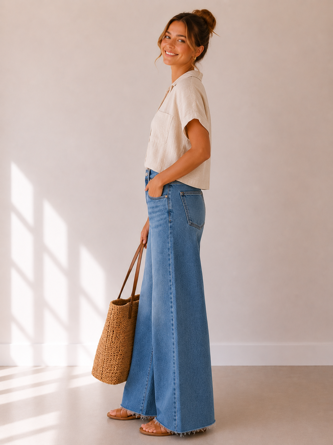 Right On Far Out W/ Contrast Wide Leg