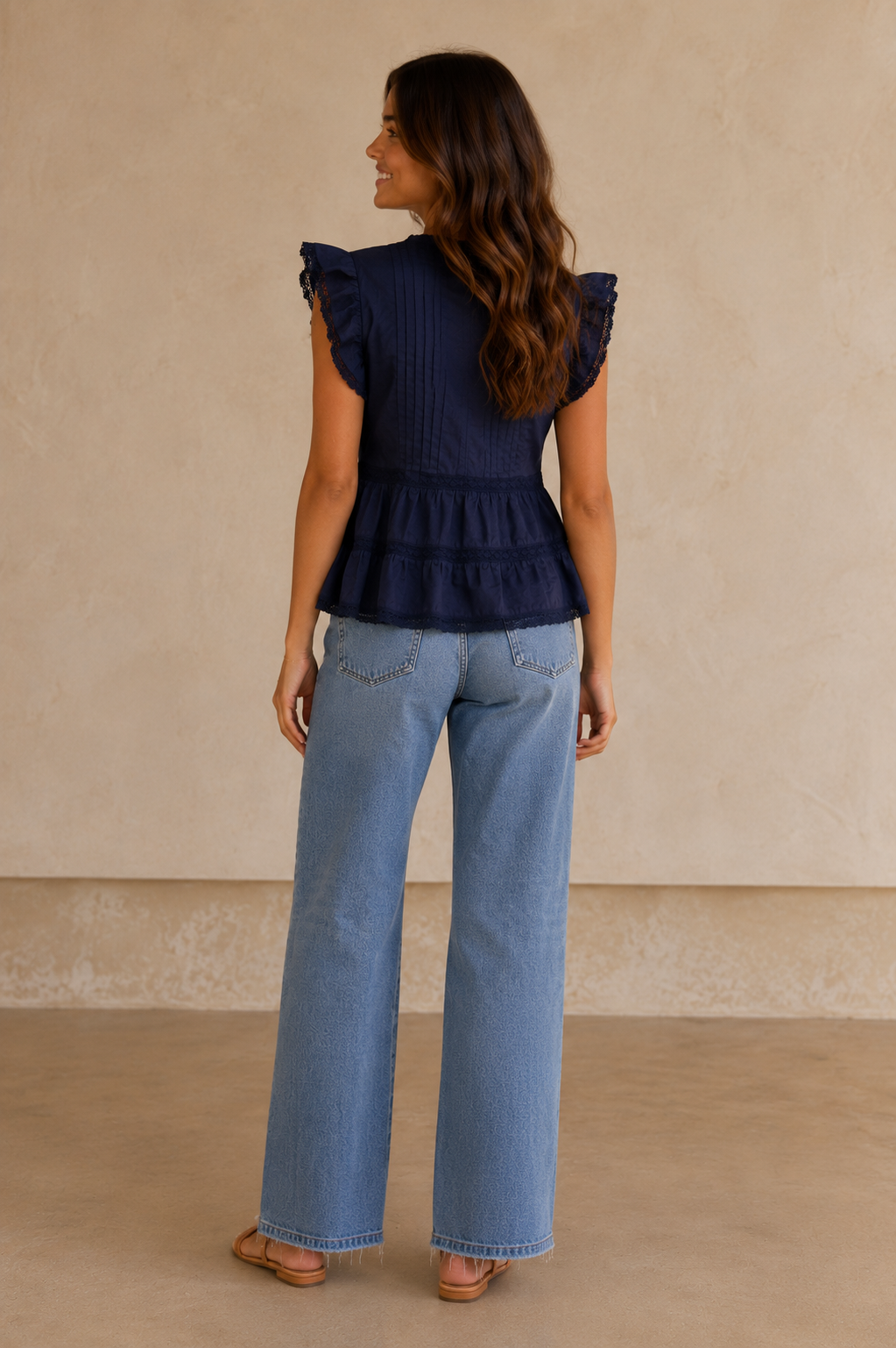 Navy Julie Top