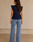 Navy Julie Top