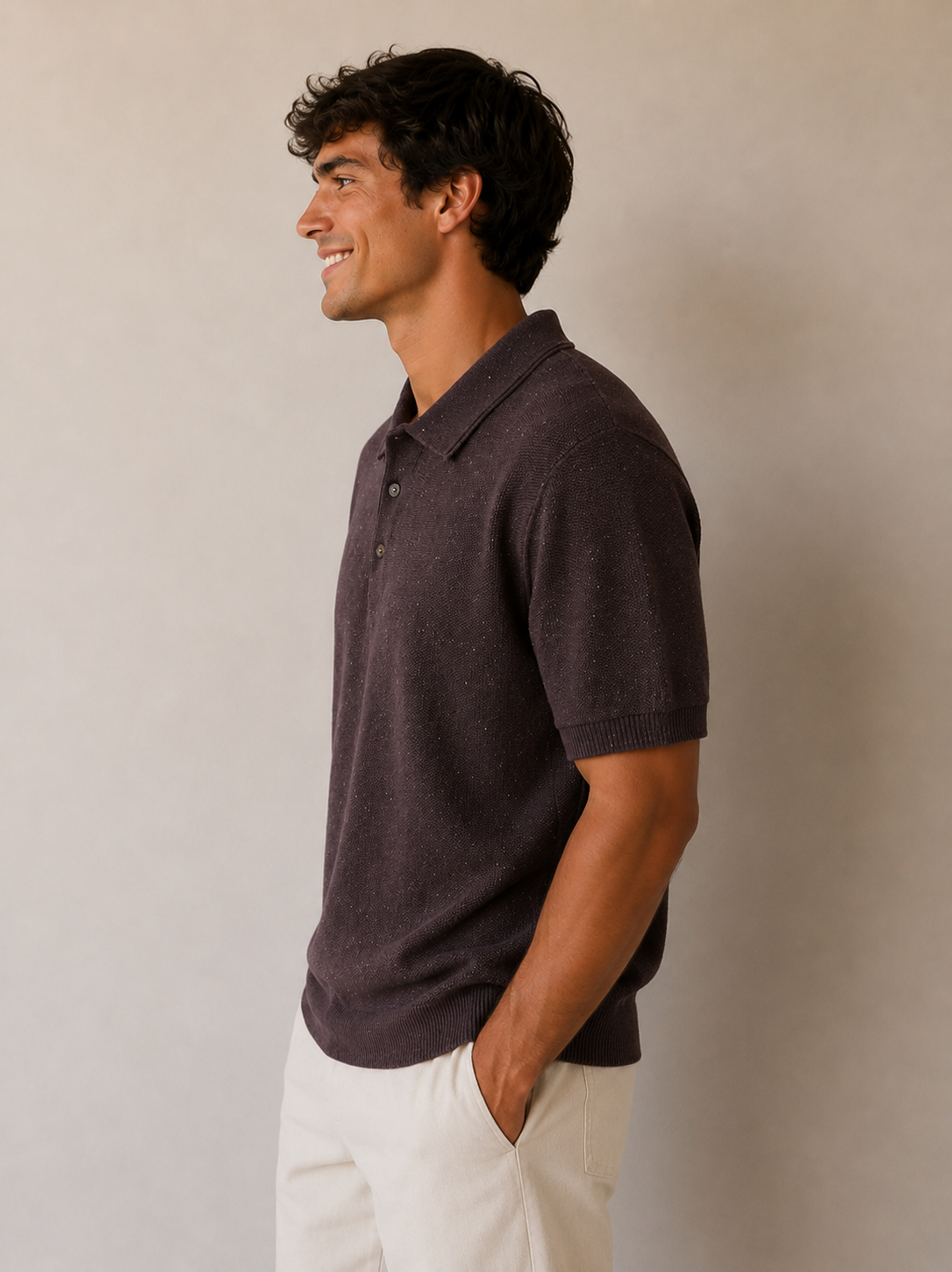 Bordeaux Donegal Cotton Hudson Polo
