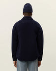 Dark Navy Lennon Bouclé Overshirt