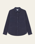 Dark Navy Lennon Bouclé Overshirt