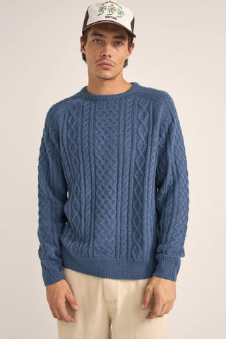 Slate Mohair Fishermans Knit