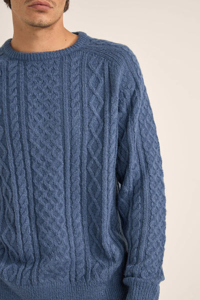 Slate Mohair Fishermans Knit