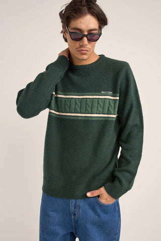 Dark Green Mohair Stripe Knit