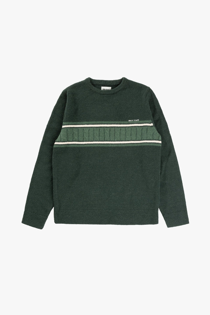 Dark Green Mohair Stripe Knit