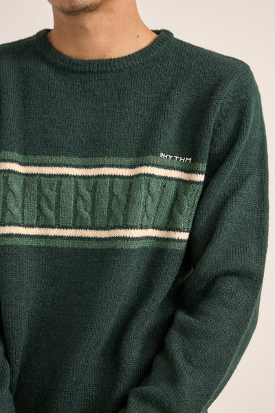 Dark Green Mohair Stripe Knit