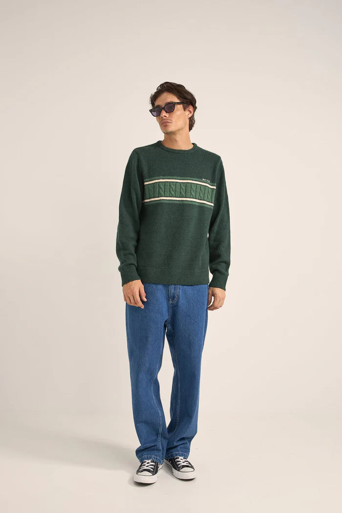 Dark Green Mohair Stripe Knit