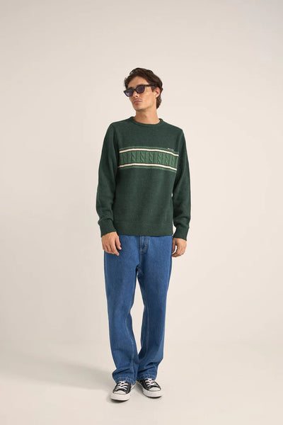 Dark Green Mohair Stripe Knit