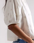 Whisper White Jessie Eyelet Tee