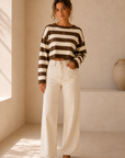 Brown Striped Bella Sweater