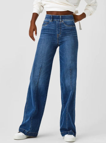 SPANX Vintage Indigo Seamed Front Wide Leg Jean