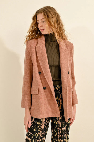 Pink Fall Woven Coat