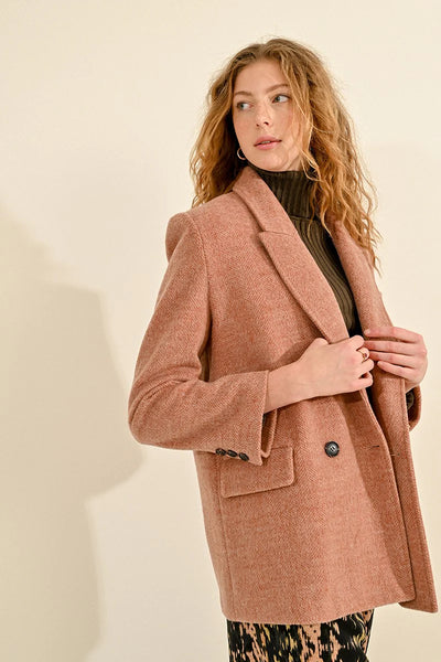 Pink Fall Woven Coat