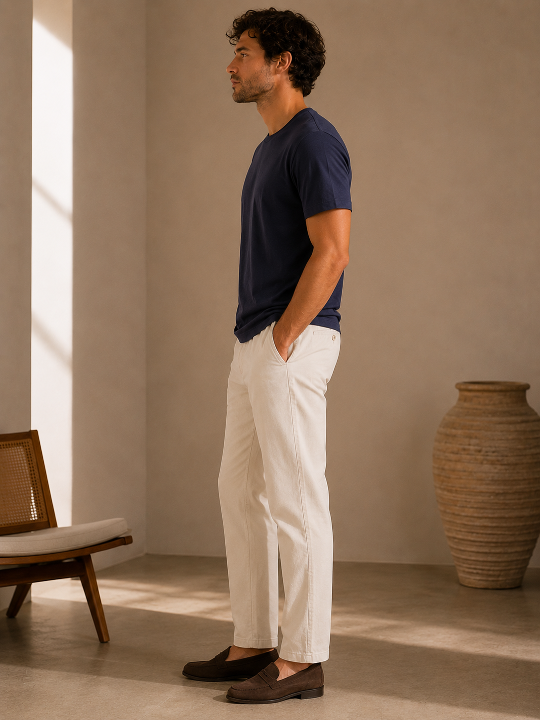 Navy Modal Crew Neck Tee