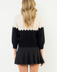 Black & Cream Penny Cardigan