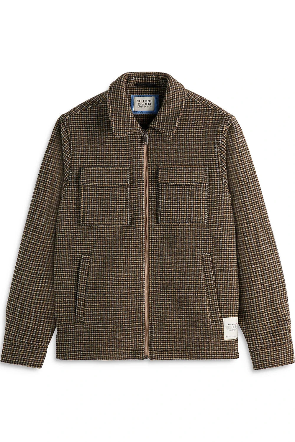 Black Spring Blue Check Wool-Blend Regular Fit Jacket