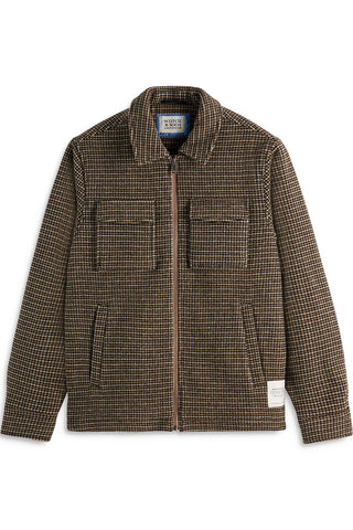 Black Spring Blue Check Wool-Blend Regular Fit Jacket