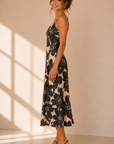 Cream & Black Corin Midi Dress